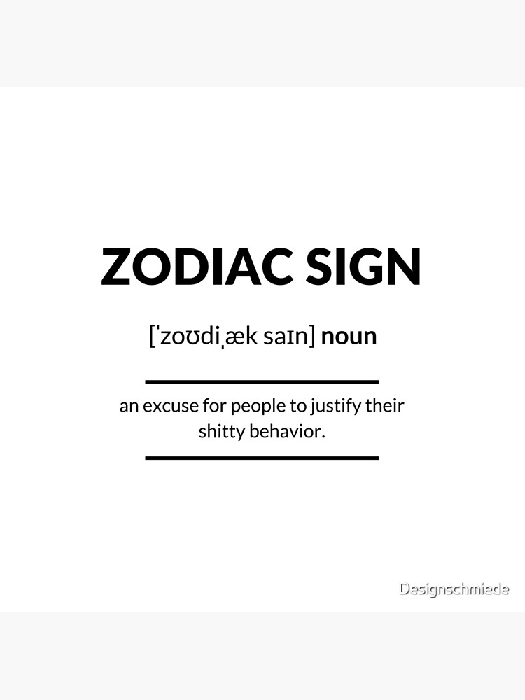 Zodiac Sign Definition Dictionary Collection Art Board Print