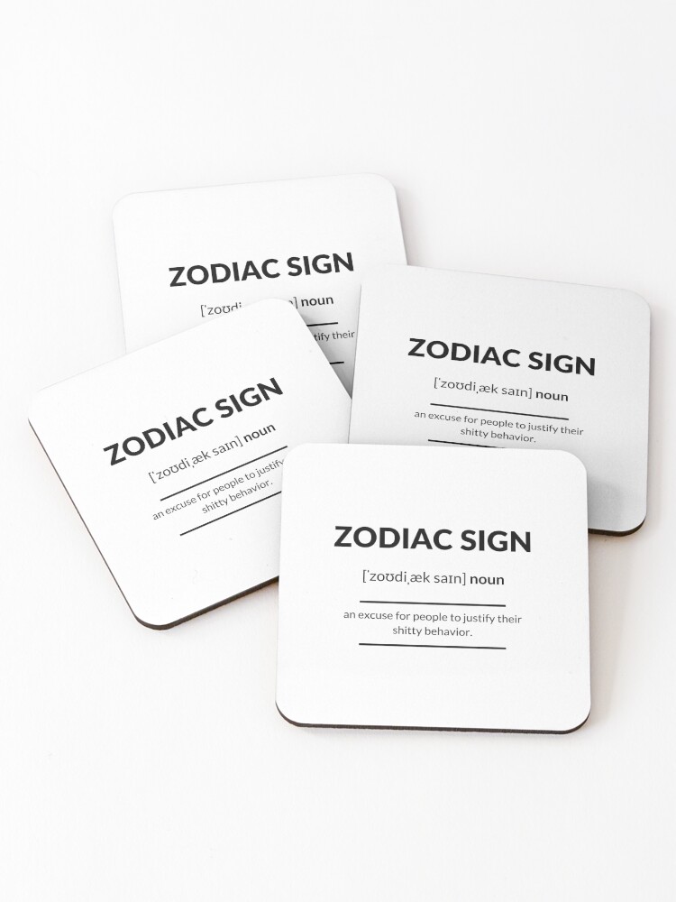 Thumbnail 1 of 5, Coasters (Set of 4), Zodiac Sign Definition | Dictionary Collection designed and sold by Designschmiede.