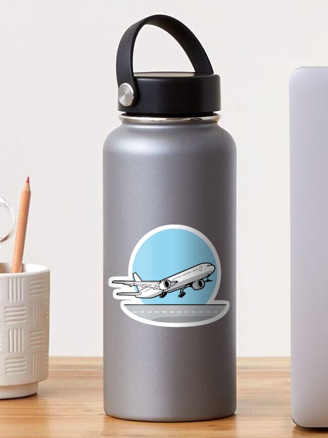 Airplane Ready to Take Off Water Bottle by foto photo