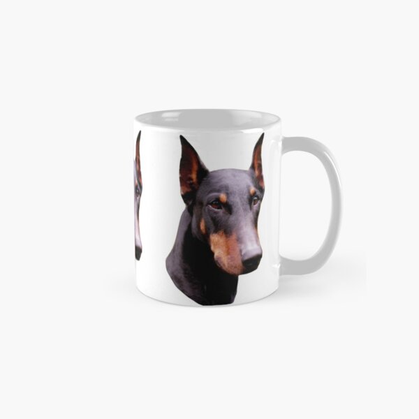 Pretty Black Doberman Pinscher Face Classic Mug
