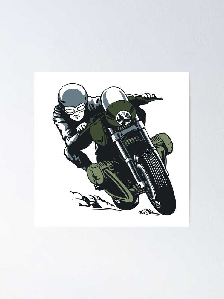 Premium Vector  Motorcycle poster, vintage motorbike, biker racing