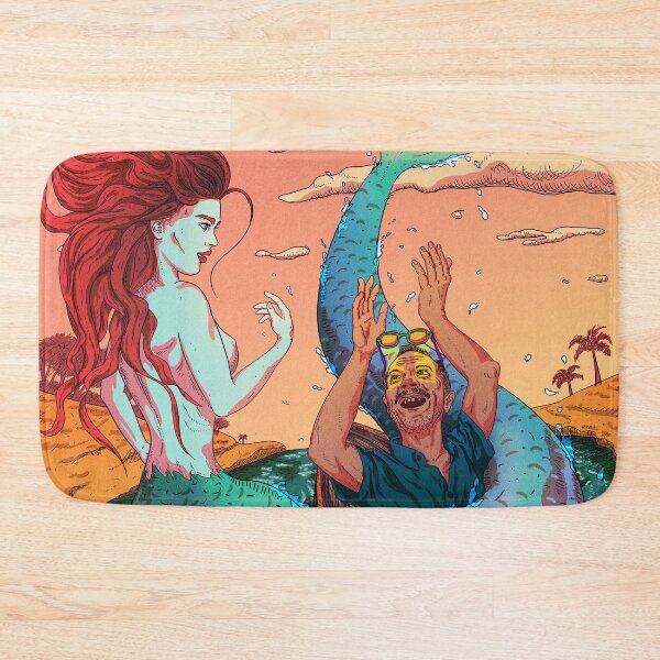 Item preview, Tropical Mermaid | Wall Art Home Decor | Reusable Facemask | Washable Face Cover | Warm Colors Drawing | Illustration designed and sold by Any Color Designs.