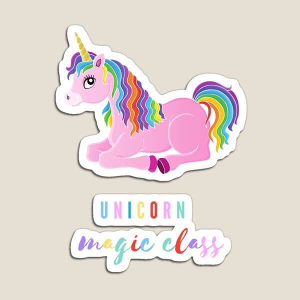 magic class, funny gift with unicorn for kids or kindergarten teacher Magnet