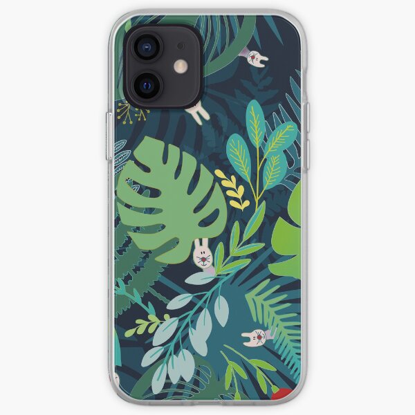 Little bunnies hiding in the jungle iPhone Soft Case
