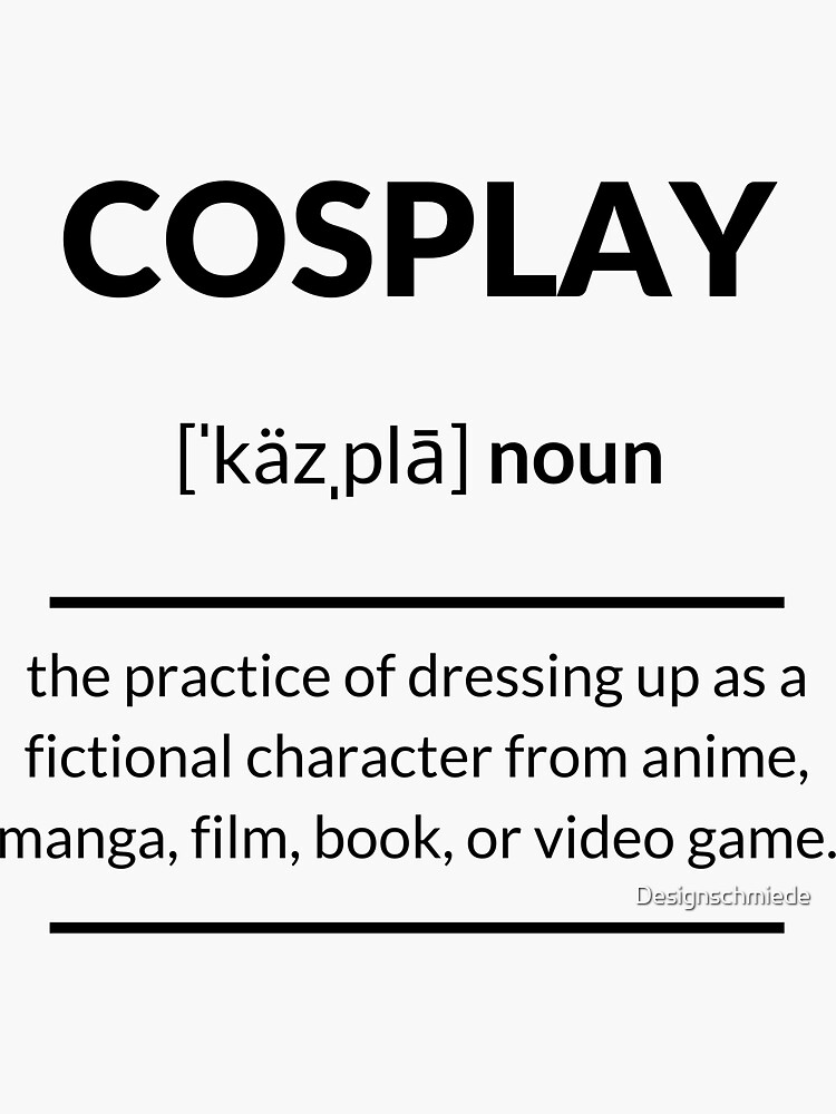 "Cosplay Definition | Dictionary Collection" Sticker for Sale by