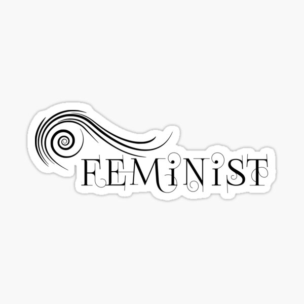 Firespiral Feminist (black) Sticker