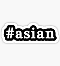 Asian - Hashtag - Black & White Sticker
