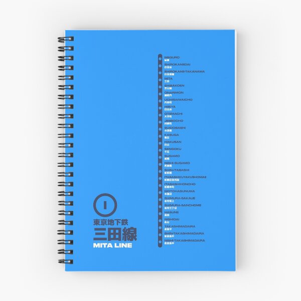 Item preview, Tokyo Mita Line Train Station List Map Blue designed and sold by VoodooCircus.