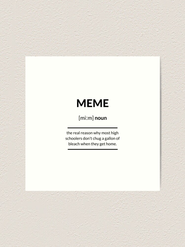 "Meme Definition Dictionary Collection" Art Print for Sale by