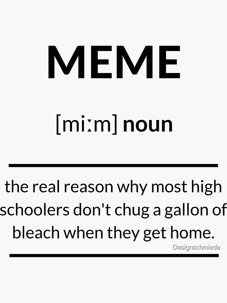 "Meme Definition Dictionary Collection" Sticker by Designschmiede