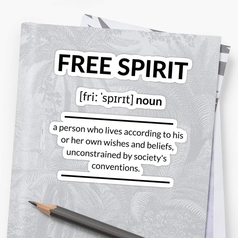 free-spirit-definition-dictionary-collection-sticker-by