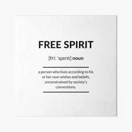 Free Spirit Definition, Dictionary Collection Art Board Print by  Designschmiede