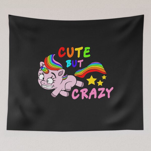 Item preview, colorful cute but crazy unicorn fun shirt design designed and sold by gideonm.
