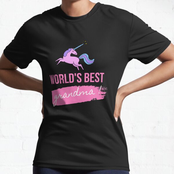 Copy of world`s best grandma, gift with unicorn for mother Active T-Shirt