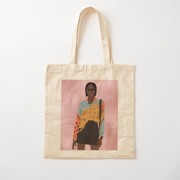 Color block shirt with pencil skirt Cotton Tote Bag