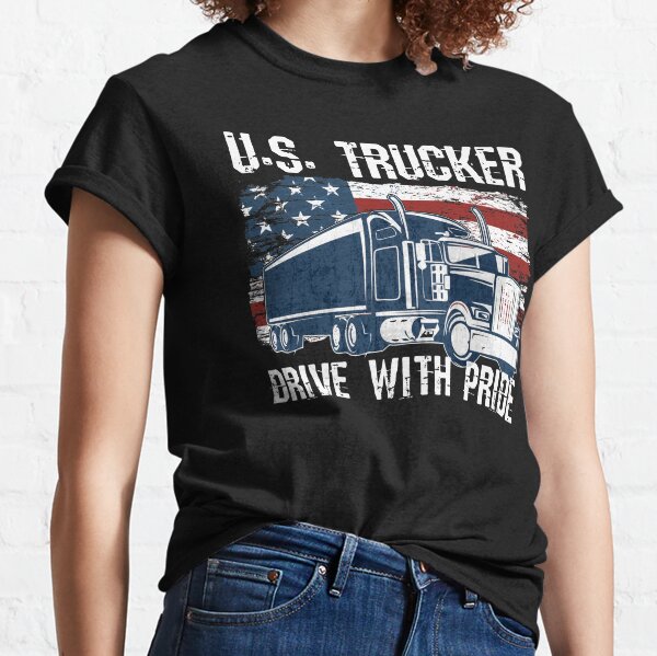American Truckers For Freedom Hawaiian Shirt Gift for Trucker Patriot -  T-shirts Low Price