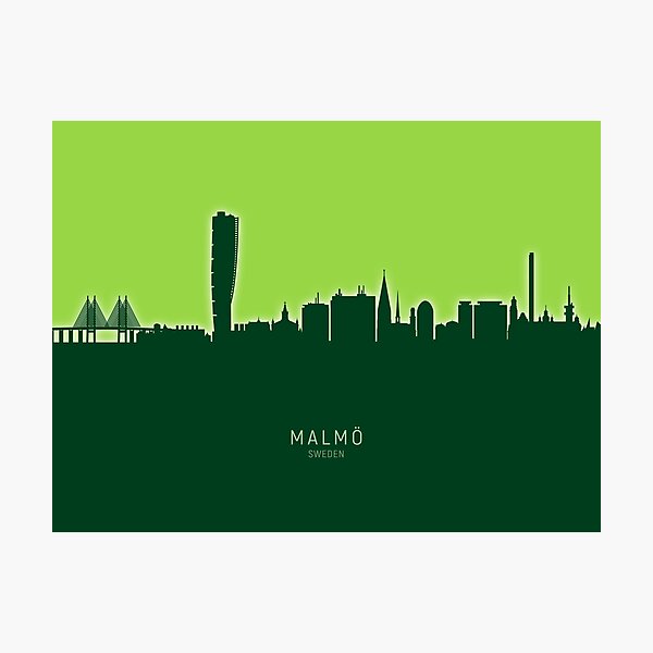 Item preview, Malmö Sweden Skyline designed and sold by ArtPrints.