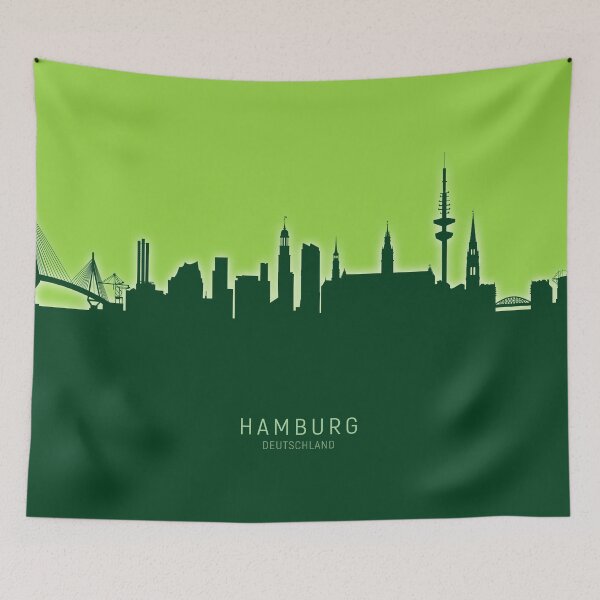 Artikelvorschau, Hamburg Germany Skyline entworfen und verkauft von ArtPrints.