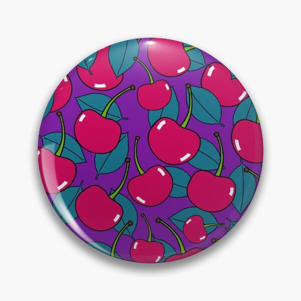 Item preview, Bright Cherries + Leaves Pattern (purple) designed and sold by CTADesigns.
