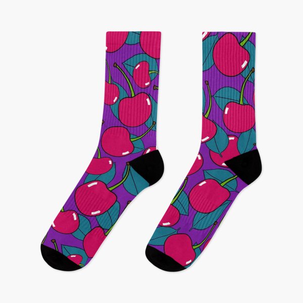 Item preview, Bright Cherries + Leaves Pattern (purple) designed and sold by CTADesigns.