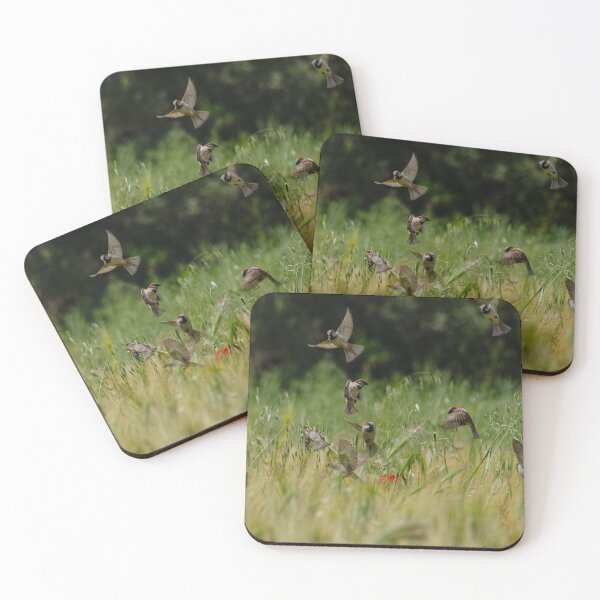 Item preview, Flock of Sparrows in barley field designed and sold by emergentdesigns.