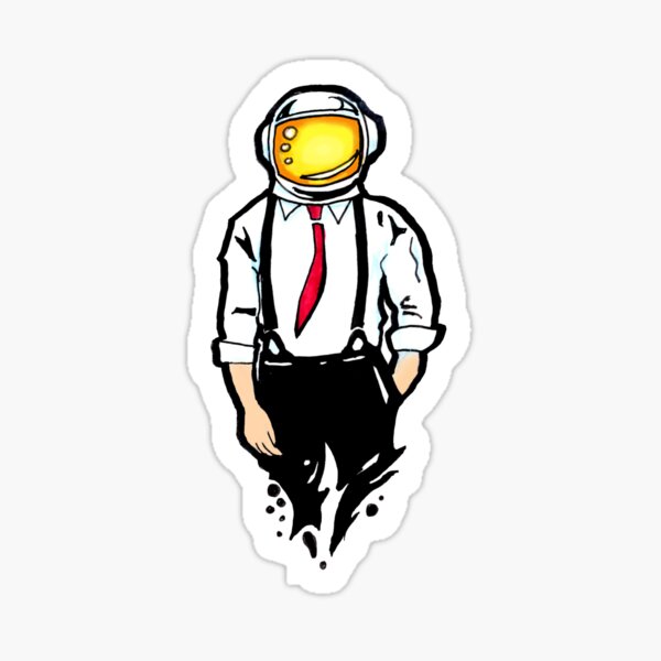 Man Gentlemen with astronaut helmet Sticker