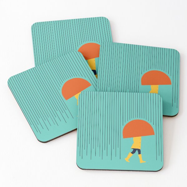 Item preview, Girl in the rain - minimal graphic design illustration designed and sold by RAWWR.