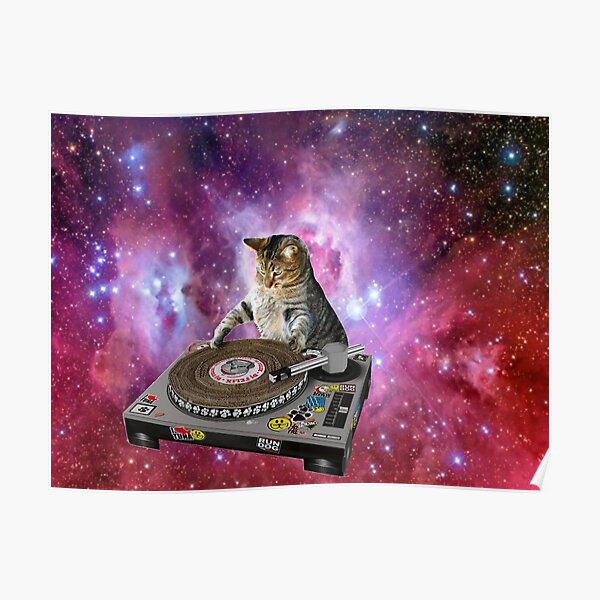 Galaxy DJ Cat Painting · Creative Fabrica