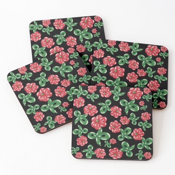 Item preview, Red floral pattern balloon flower pointillism painting designed and sold by MitoP.