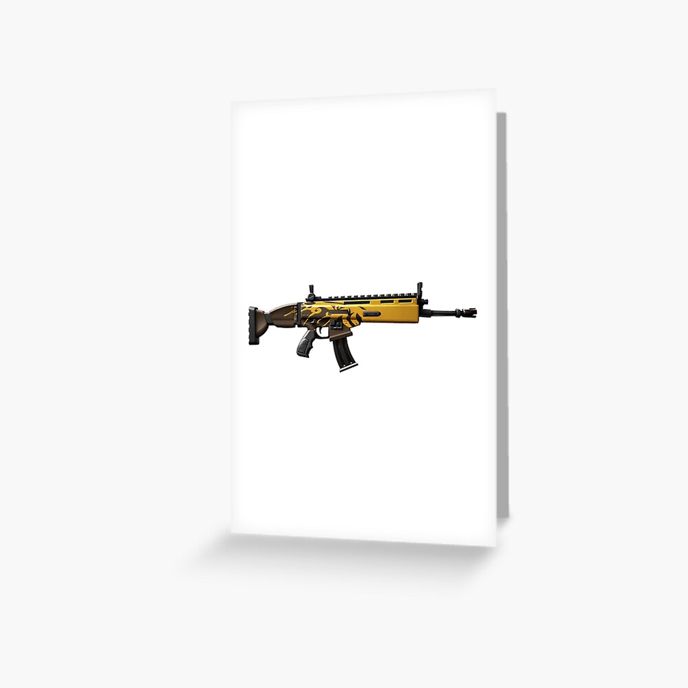 Gold Scar Greeting Card By Haitambel00 Redbubble - fortnite gold scar roblox