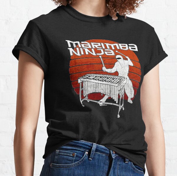 Marimba Ninja Vintage Funny Percussion Marching Band Gift  Classic T-Shirt