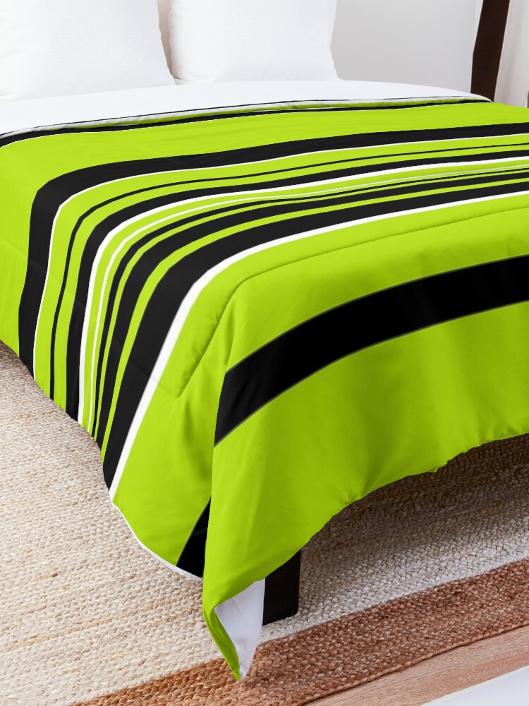 Alternate view of Complex Stripes - Lime Green Comforter