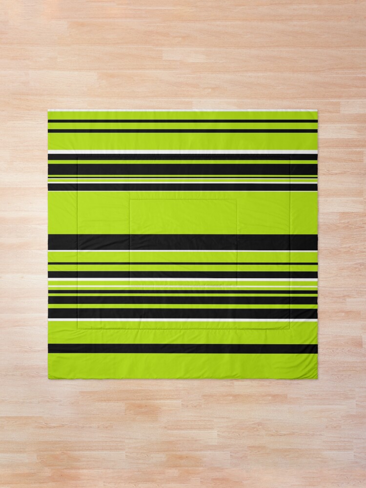 Alternate view of Complex Stripes - Lime Green Comforter