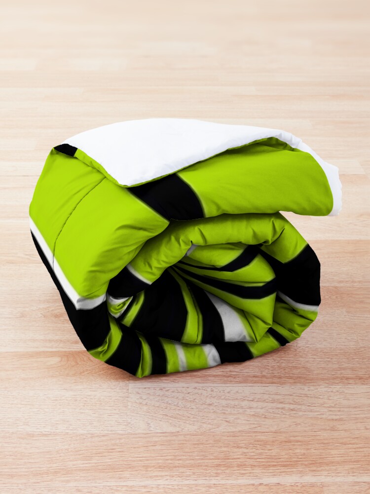 Alternate view of Complex Stripes - Lime Green Comforter