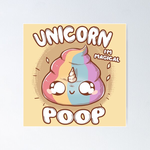 Cute Poop Unicorn Rainbow Funny Haloween' Sticker