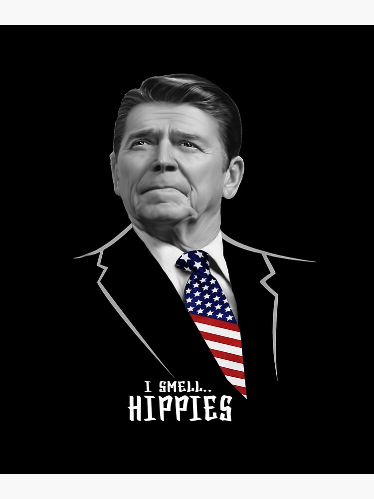I Smell Hippies Quote I Smell Hippies Ronald Reagan Funny" Postcard By Thegoodplan | Redbubble