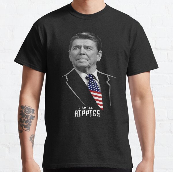 Je sens les hippies Ronald Reagan drôle T-shirt classique