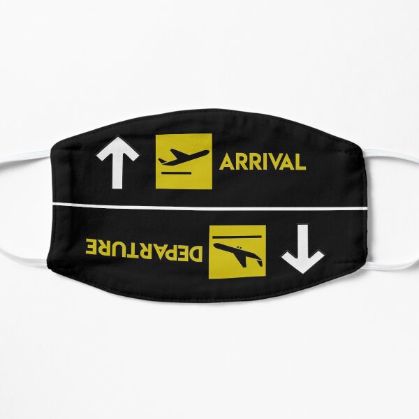 Aviation Departures Arrivals Flat Mask