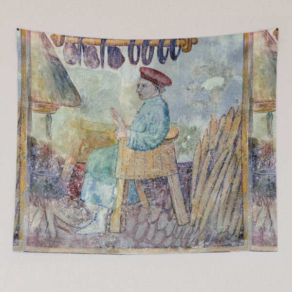 Aperçu de l'œuvre Medieval man sitting by a boiling pot design créée et vendue par Vintage Designs +.