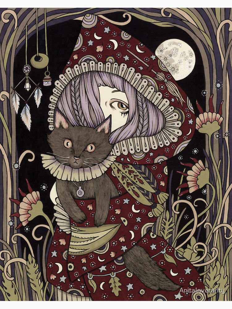 Thumbnail 3 of 3, Sticker, Luna Lavendar designed and sold by AnitaInverarity.