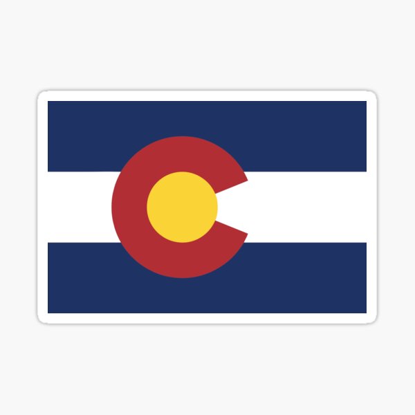 Deer Head Colorado State Flag Black Outline Die Cut Sticker Decal 4" 
