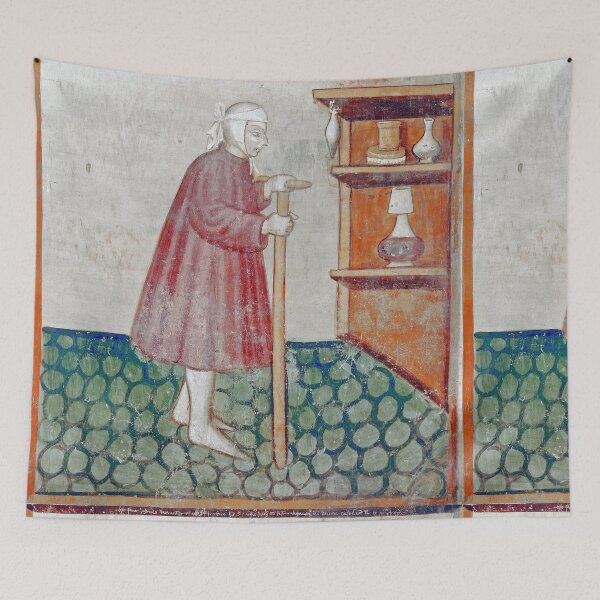Aperçu de l'œuvre Medieval man, ill, with a walking stick vintage design créée et vendue par Vintage Designs +.