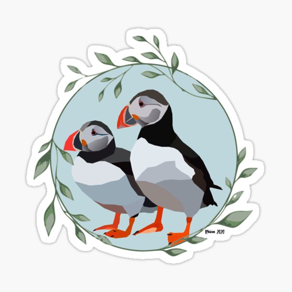 Item preview, Puffin Pair  designed and sold by rhiansanimalart.