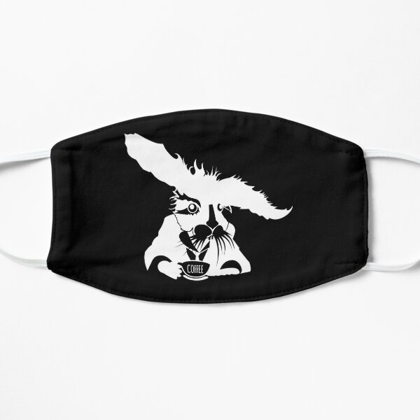 Copy of Rabbit with a suit drinks coffee. Flat Mask