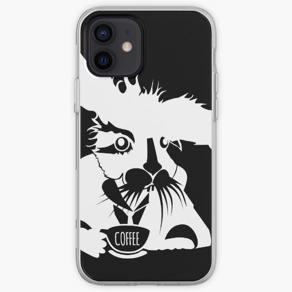 Copy of Rabbit with a suit drinks coffee. iPhone Soft Case