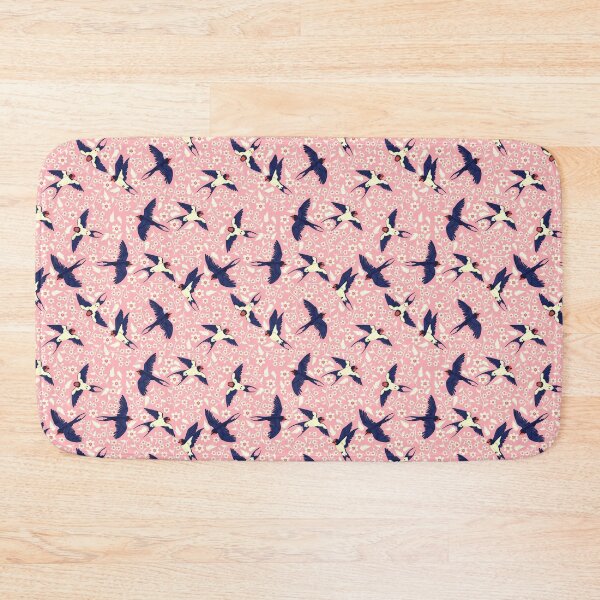 Item preview, Swallows in flight and flowers designed and sold by burbura.