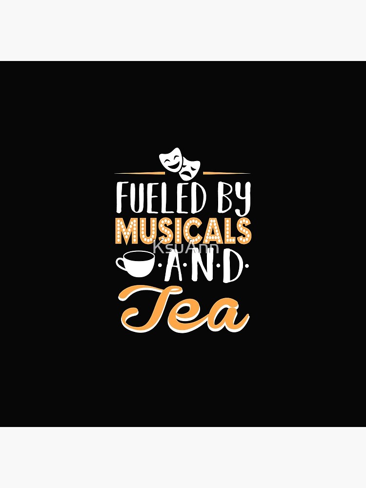 Disover Fueled by Musicals and Tea Pin Button