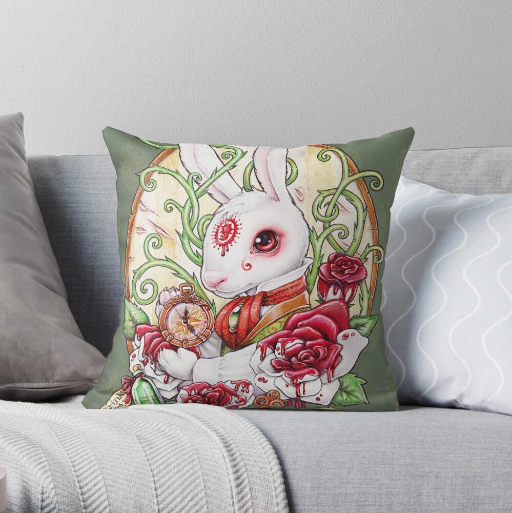 rabbit throw pillow