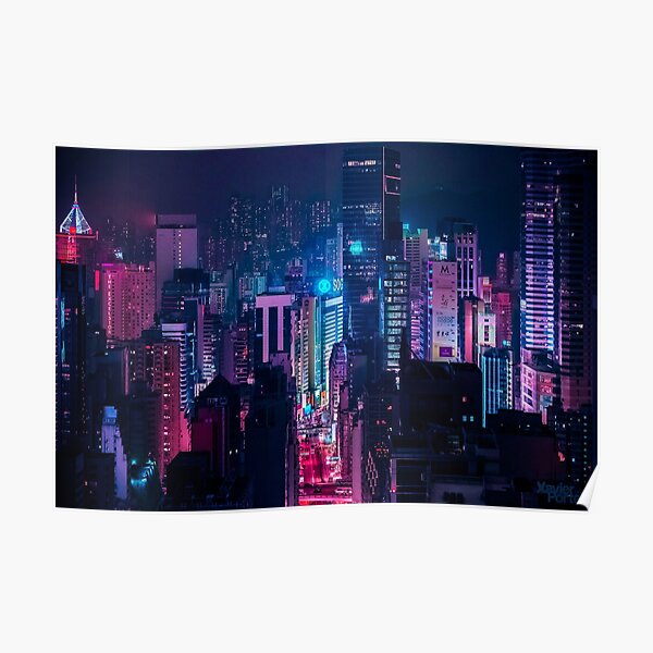 Neon City Ästhetik Poster