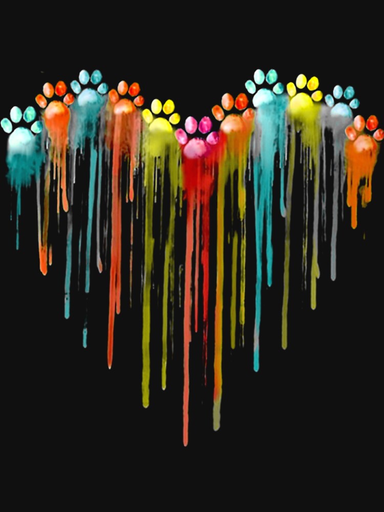 "Dog Paws Heart Watercolor Painting Heart Dog Paw Rainbow" Tshirt for Sale by ANGELA2BRYANT